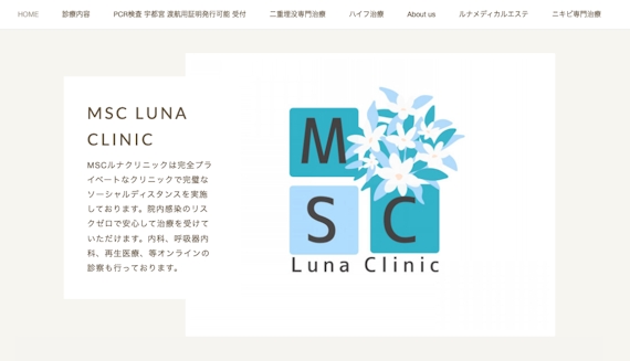 MSCルナクリニックのホームページの画像