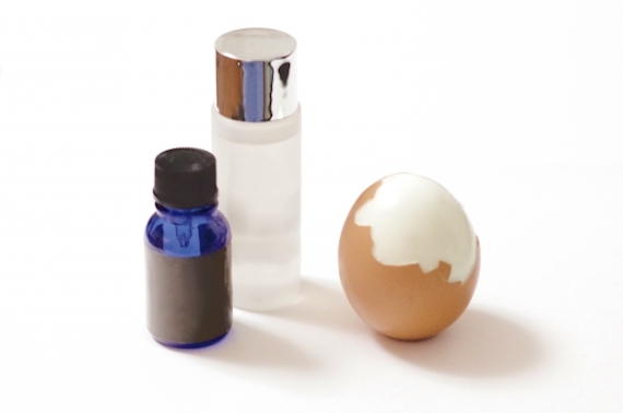 卵を使ってピーリング検証の画像