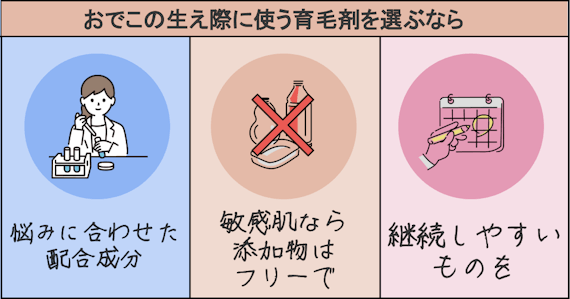 おでこの生え際に使う育毛剤の選び方