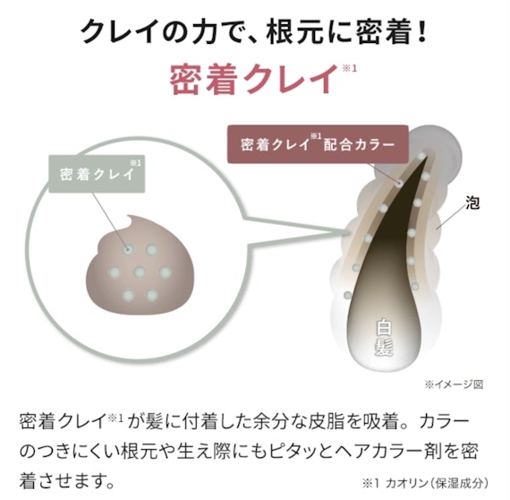 クレイスパクイックカラーのクレイの働く仕組みのイメージ図